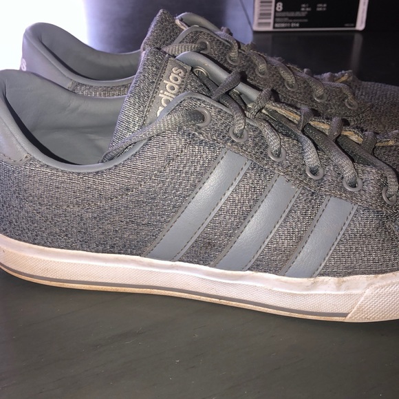 Adidas gray three stripe sneakers size 8.5 - Picture 2 of 5